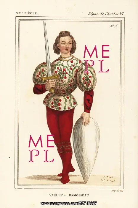  : Page or squire, Varlet ou damoiseau, to a