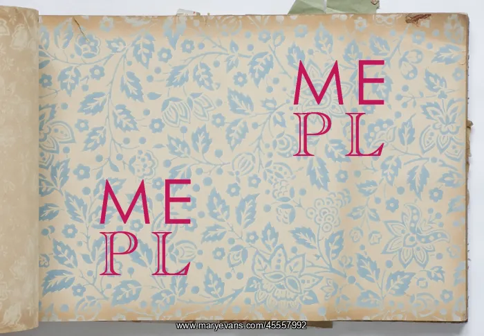: Page from a wallpaper sample book : Page from a wallpaper sample book