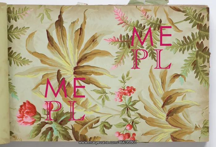: Page from a wallpaper sample book : Page from a wallpaper sample book