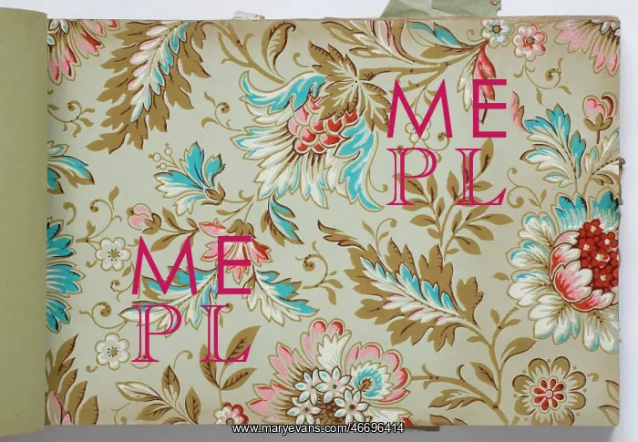 : Page from a wallpaper sample book : Page from a wallpaper sample book