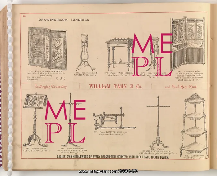 : Page from William Tarn and Co.'s Illustrated Catalogue: wit : Page from William Tarn and Co.'s Illustrated Catalogue: wit