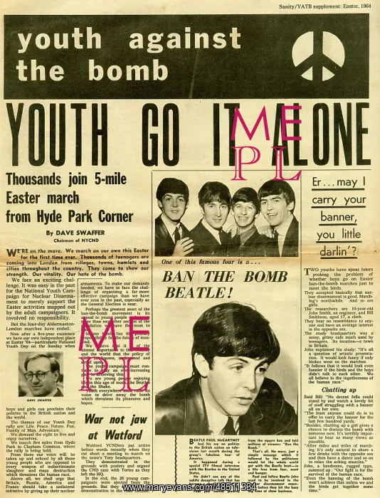 : Front page, Youth Against the Bomb, CND newspaper : Front page, Youth Against the Bomb, CND newspaper