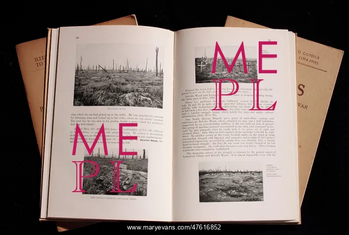 : Two pages of a book, The Somme, Michelin : Two pages of a book, The Somme, Michelin
