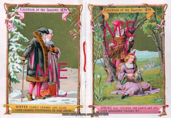 : Pages of a calendar booklet for 1879 : Pages of a calendar booklet for 1879