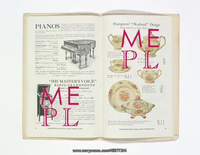 : Pages from Hamptons catalogue, c.1929-1930 : Pages from Hamptons catalogue, c.1929-1930