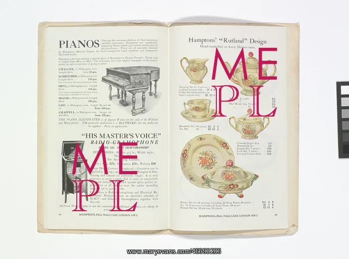 : Pages from Hamptons catalogue, c.1929-1930 : Pages from Hamptons catalogue, c.1929-1930