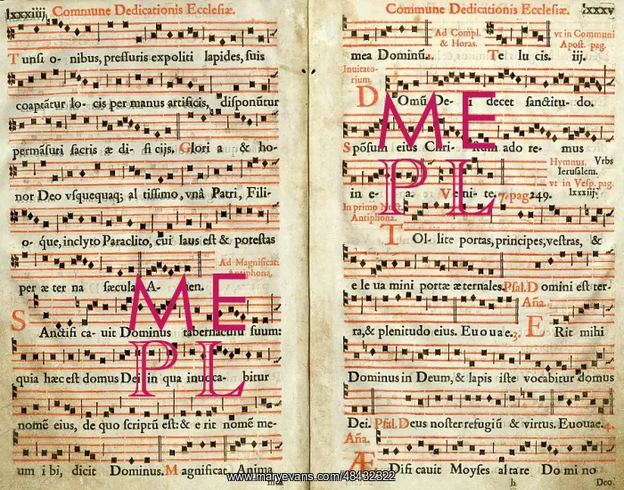 : Two pages of music, Commune Dedicationis Ecclesiae : Two pages of music, Commune Dedicationis Ecclesiae