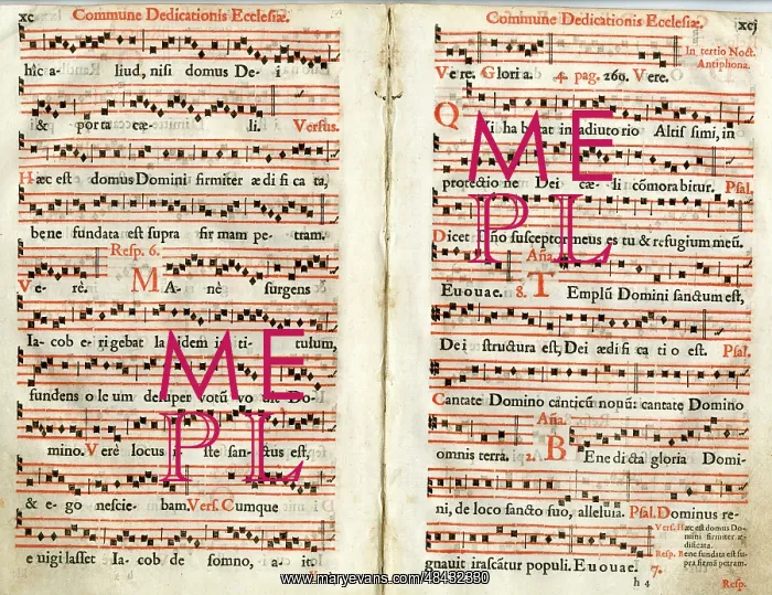  : Two pages of music, Commune Dedicationis Ecclesiae