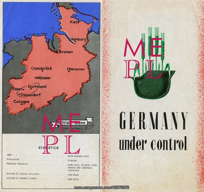 : Two pages of a postwar leaflet about Germany : Two pages of a postwar leaflet about Germany