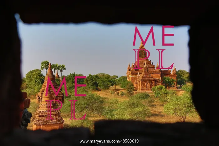 : Pagodas and temples on the Plain of Bagan, Bagan, Myanmar : Pagodas and temples on the Plain of Bagan, Bagan, Myanmar