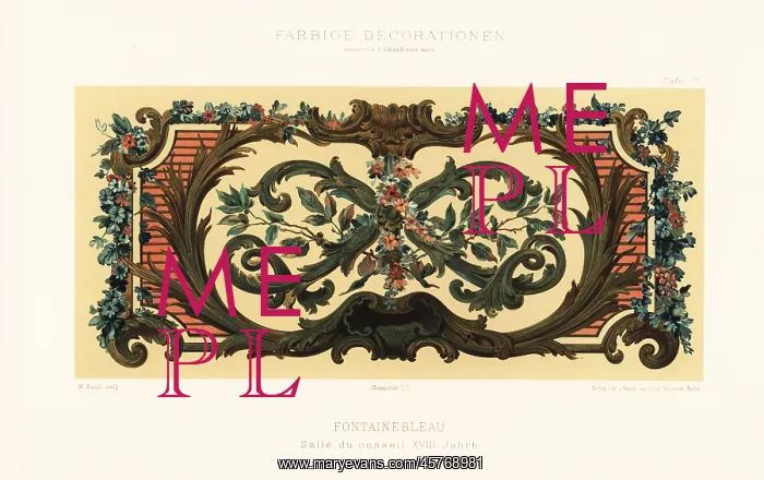 : Painted ceiling panel in the Palace of Fontainebleau : Painted ceiling panel in the Palace of Fontainebleau