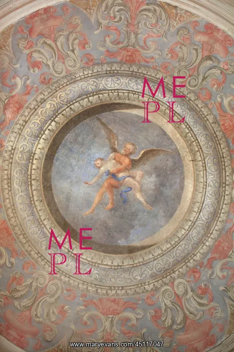 : Painted ceiling, Rotunda boudoir, Domaine de Villarceaux : Painted ceiling, Rotunda boudoir, Domaine de Villarceaux