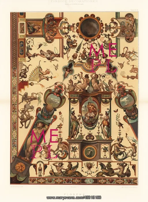 : Painted ceiling in the Uffizi Gallery, Florence : Painted ceiling in the Uffizi Gallery, Florence