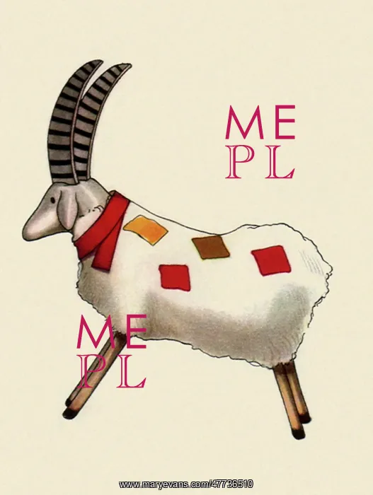 : Painted Clay Goat : Painted Clay Goat
