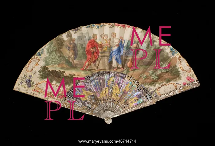: Painted fan, c1755-65 : Painted fan, c1755-65