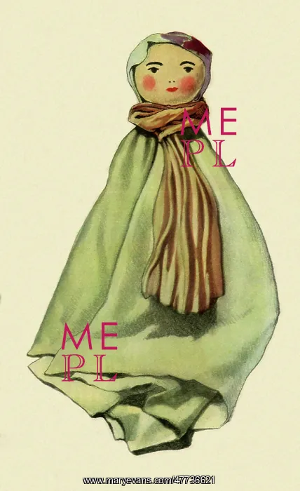 : Painted Kerchief Doll : Painted Kerchief Doll