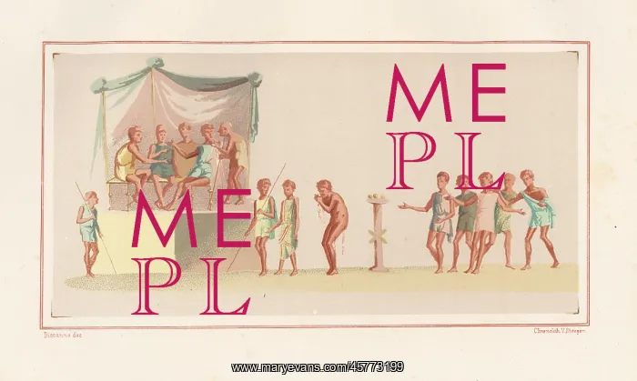 : Painted scene of a feast day from the new : Painted scene of a feast day from the new