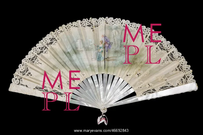 : Painted silk fan, 1890-1900 : Painted silk fan, 1890-1900