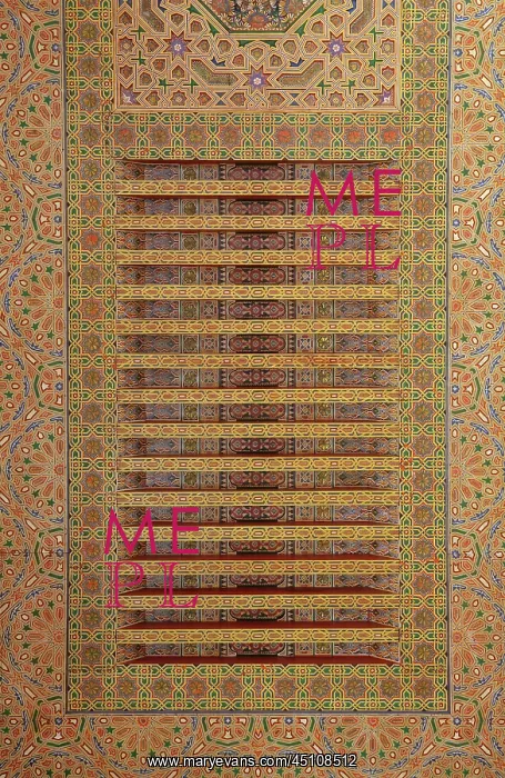 : Painted wall panel, Glaoui Palace, Fes, Fes-Boulemane : Painted wall panel, Glaoui Palace, Fes, Fes-Boulemane