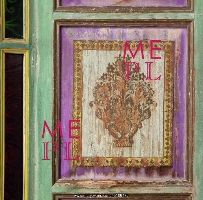 : Painted window frame, Glaoui Palace, Fes, Fes-Boulemane : Painted window frame, Glaoui Palace, Fes, Fes-Boulemane
