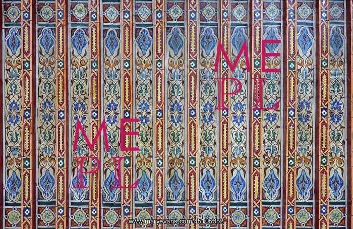 : Painted wooden ceiling, riad, Tetouan, Morocco : Painted wooden ceiling, riad, Tetouan, Morocco