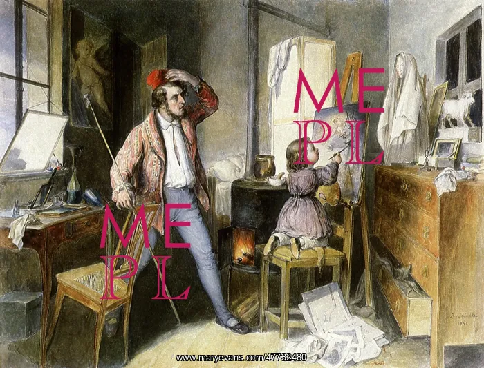 : Painter and Child (Amusing Scene in the Studio) : Painter and Child (Amusing Scene in the Studio)
