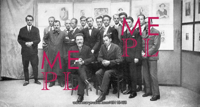  : Painter Max Svabinsky, left, during his students