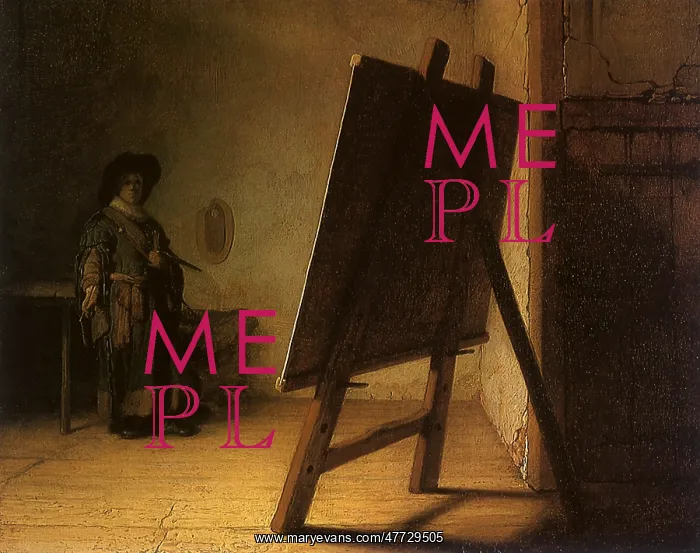 : The Painter in his Studio, self-portrait by Rembrandt : The Painter in his Studio, self-portrait by Rembrandt