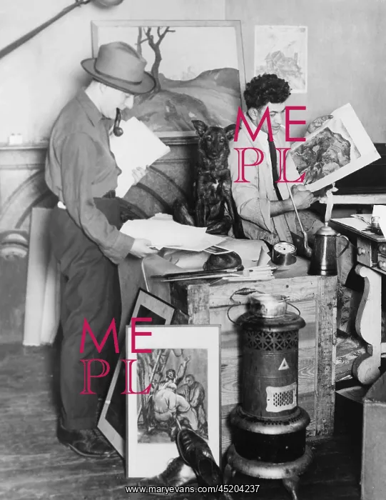 : Painter William Gropper (1897-1977), and ? : Painter William Gropper (1897-1977), and ?