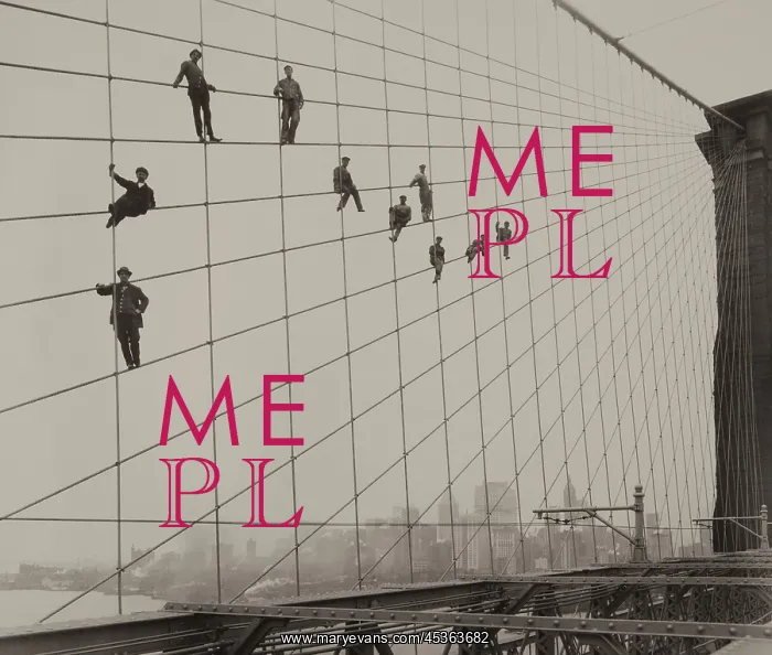: Painters on the Brooklyn Bridge Suspender Cables : Painters on the Brooklyn Bridge Suspender Cables