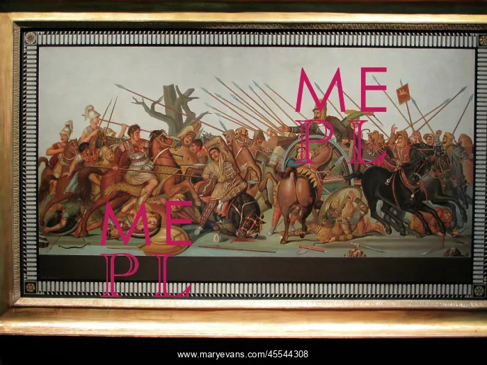 : Painting based on Alexander mosaic : Painting based on Alexander mosaic