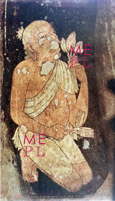 : Painting of a Buddhist monk from the Ajanta cave : Painting of a Buddhist monk from the Ajanta cave