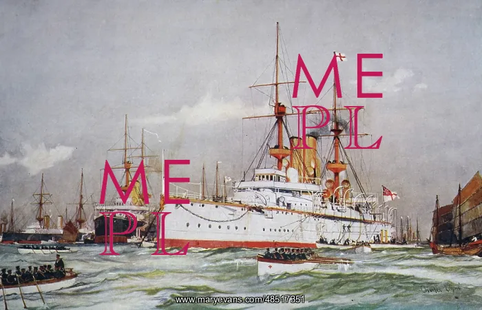 : Painting depicting HMS Centurion : Painting depicting HMS Centurion