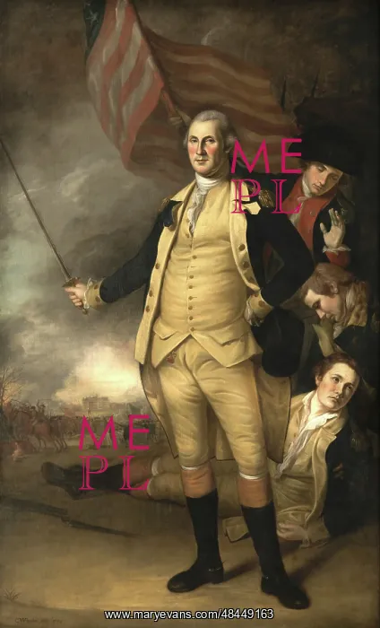 : Painting of General George Washington at the : Painting of General George Washington at the