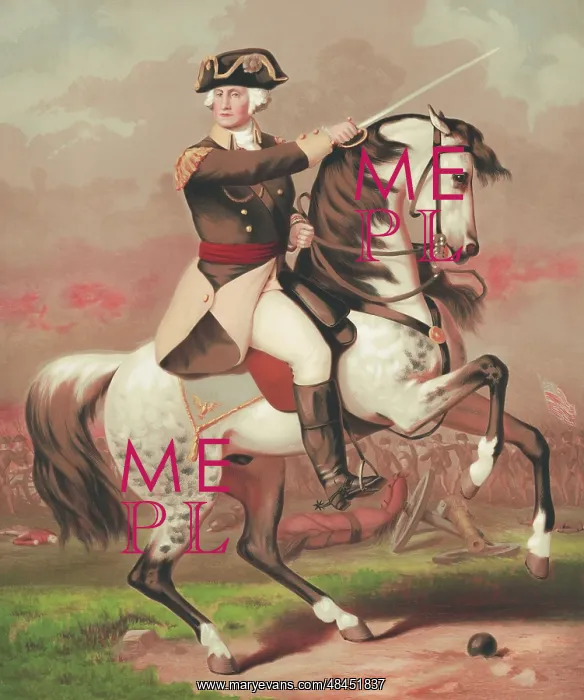 : Painting of General George Washington riding : Painting of General George Washington riding