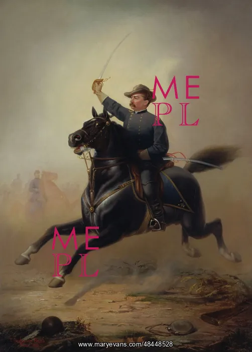 : Painting of General Philip Sheridan making : Painting of General Philip Sheridan making