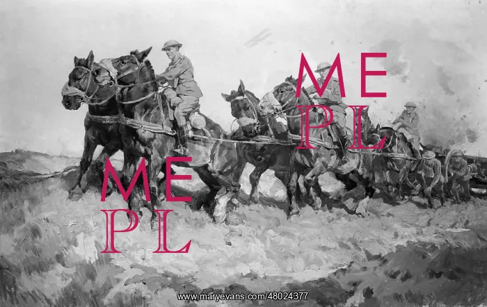 : Painting by Hs Power, War, WW1 : Painting by Hs Power, War, WW1