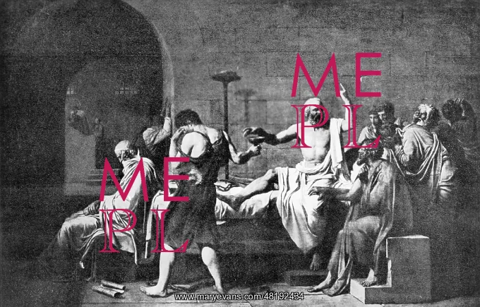 : Painting by Jacques Louis David: The death of Socrates : Painting by Jacques Louis David: The death of Socrates