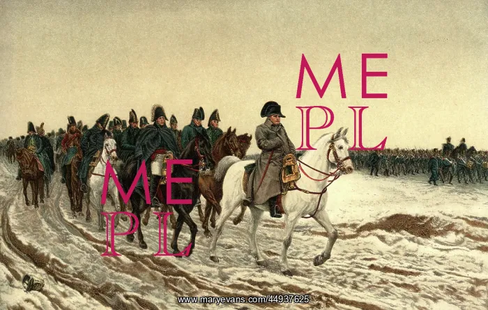 : Painting by Meissonier Showing Napoleon and Troops : Painting by Meissonier Showing Napoleon and Troops
