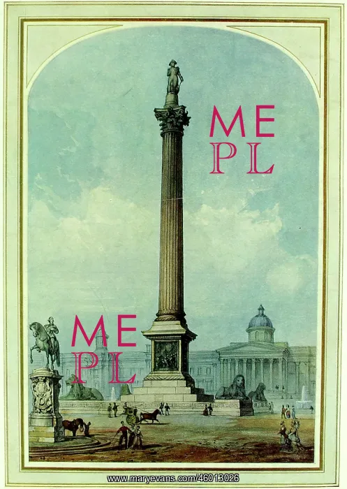 : Painting of the Nelson column, Trafalgar Square : Painting of the Nelson column, Trafalgar Square