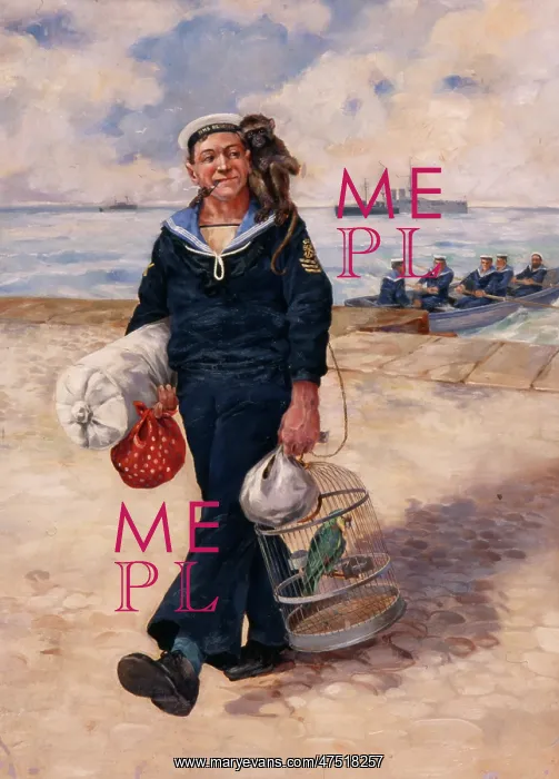 : Painting of a sailor : Painting of a sailor