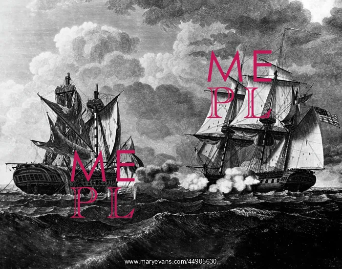 : Painting Of Ship Battle With Macedonian : Painting Of Ship Battle With Macedonian