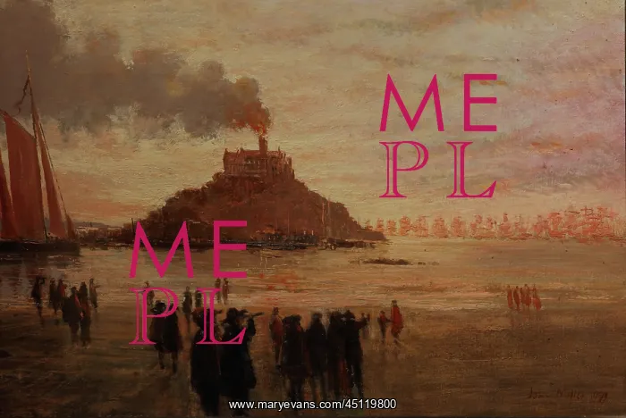 : Painting, St Michael's Mount, Cornwall, England : Painting, St Michael's Mount, Cornwall, England
