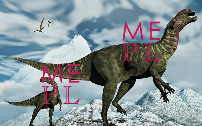 : A pair of Altirhinus dinosaurs in a Cretaceous environment : A pair of Altirhinus dinosaurs in a Cretaceous environment
