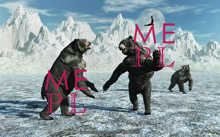  : A pair of Arctodus Bears in a territorial dispute