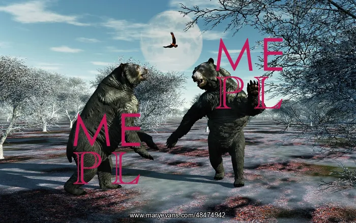 : A pair of Arctodus Bears in a territorial dispute : A pair of Arctodus Bears in a territorial dispute