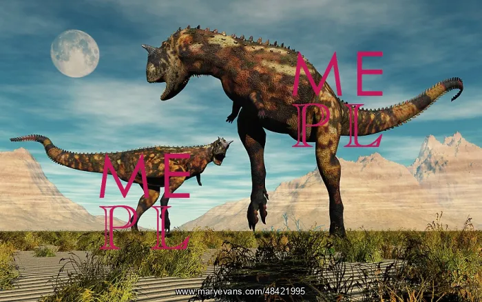 : A pair of Carnotaurus dinosaurs fighting over territory : A pair of Carnotaurus dinosaurs fighting over territory