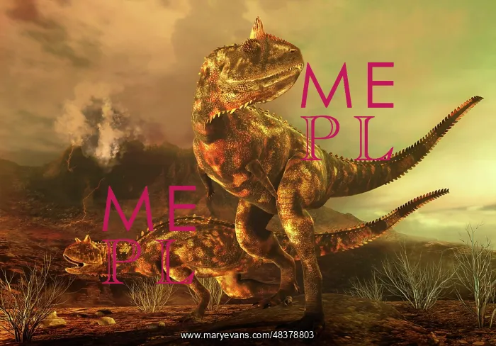 : A pair of Carnotaurus dinosaurs on the prowl : A pair of Carnotaurus dinosaurs on the prowl