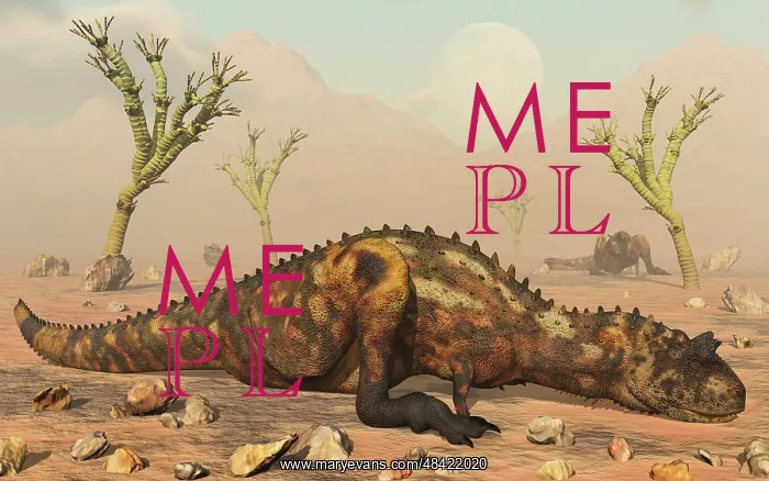 : A pair of Carnotaurus dinosaurs waiting out a sandstorm : A pair of Carnotaurus dinosaurs waiting out a sandstorm
