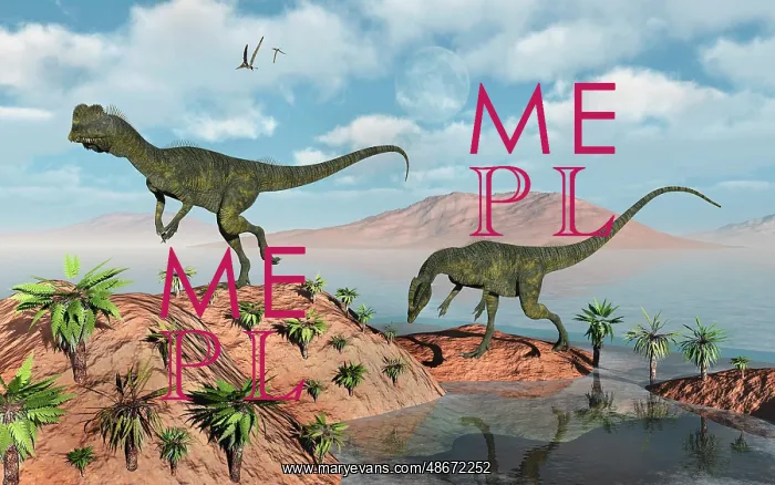 : A pair of Dilophosaurus dinosaurs during Earth's : A pair of Dilophosaurus dinosaurs during Earth's